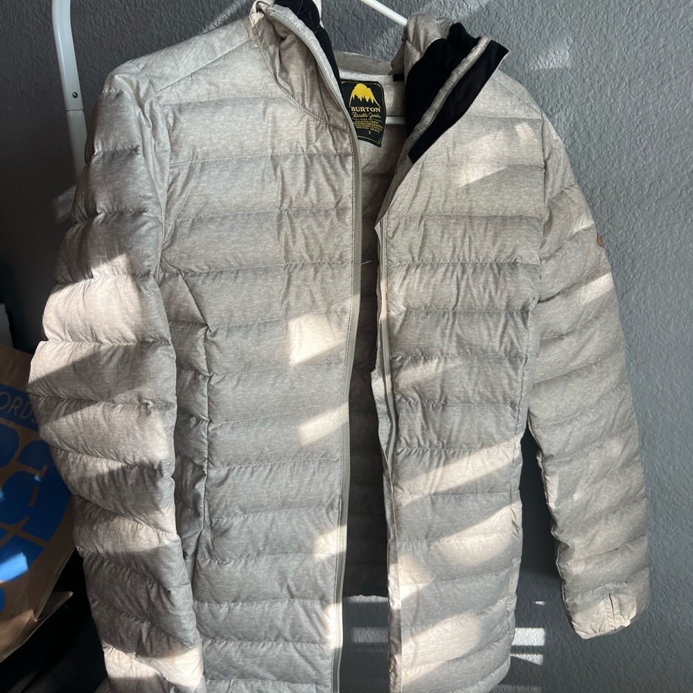 Burton Light Gray Puffer Jacket - image 1